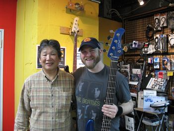 w/Kikuo Yoshioka master luthier of Crews Basses in Tokyo
