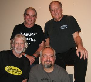 The Benders 2014 reunited to record a remake of Can't Tame Me. Clockwise starting at upper left: Gerry Cain, Paul Barry, Scott Belhumeur, and Geno jansen