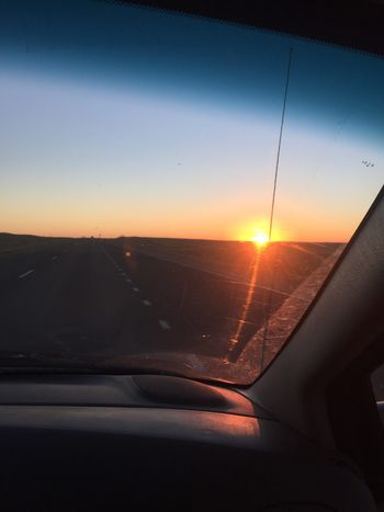 Sunrise driving East!  We're on the road!
