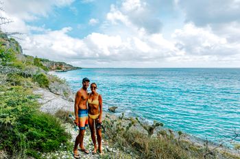 Courtney and I enjoying the Caribbean.
