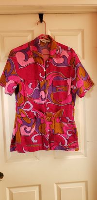 Vintage Hawaiian Bark Cloth Cabana Shirt