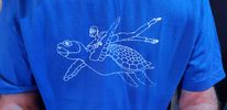 XL Royal Blue Chimpos Sea Turtle T Shirt