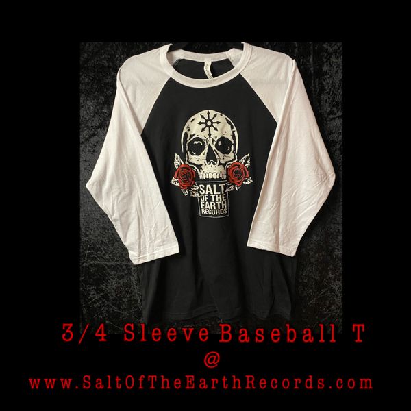 SALT OF THE EARTH RECORDS SKULL  3/4 Sleeve Baseball T