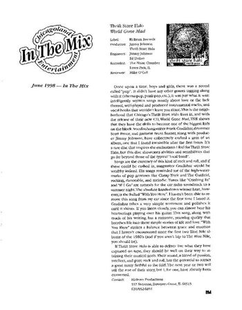 In the Mix Mag., June, 1998
