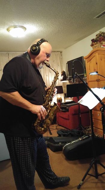 Jon Goforth stacking sax parts @ TreyBird Studios
