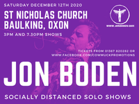 !!SOLD OUT!! Jon Boden - Socially Distanced Solo Shows 3pm / 7.30pm (unplugged)
