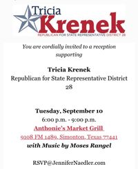 Tricia Krenek Reception Presents Musical Guest Moses Rangel