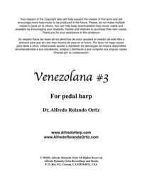 VENEZOLANA #3 (PDF DOWNLOAD ONLY) • (Pedal Harp) (Only available at PDF DOWNLOADS page)
