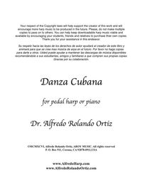 PDF Download of DANZA CUBANA (for Pedal Harp or Piano)