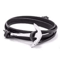 Anchor Bracelet - Black & Silver