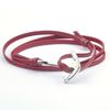 Anchor Bracelet - Burgundy & Silver