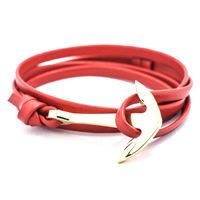 Anchor Bracelet - Red & Gold