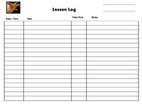 Guitar Lesson Log Sheet