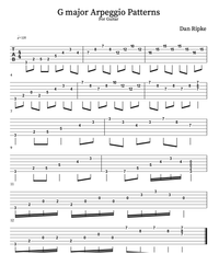 G Major Arpeggio Patterns - For Guitar