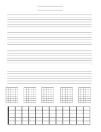 Guitar Tablature, Chord Diagram, & Scale Diagram Blank sheet