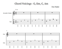 Guitar Chord Voicings Up the Neck: G, Em, C, Am