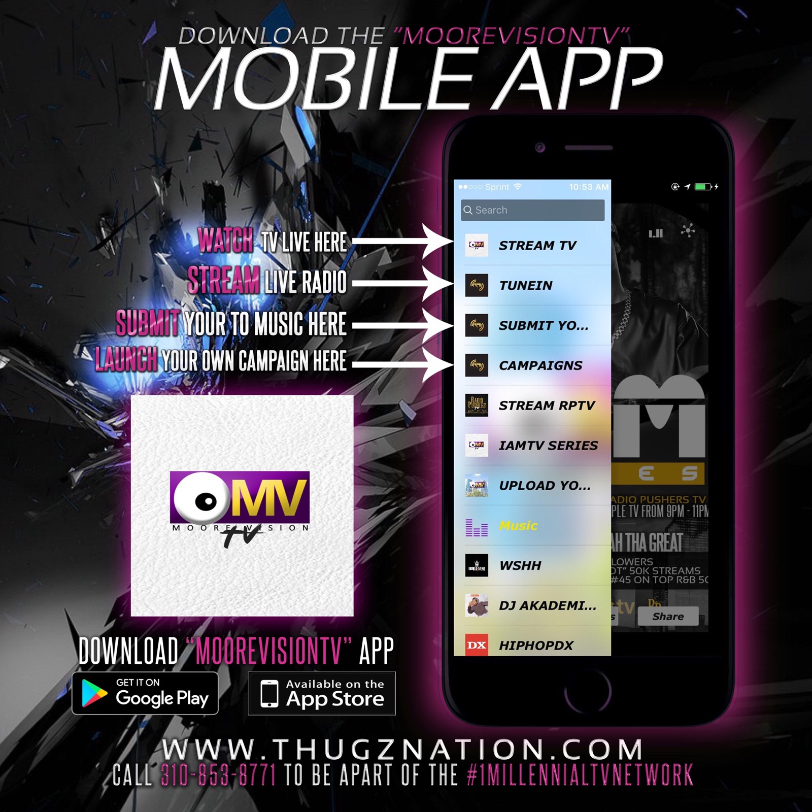 Check out "MOOREVISION" App on (Google Play) 

Rate it 5 Stars & Leave A Positive Comment.
Thanks.