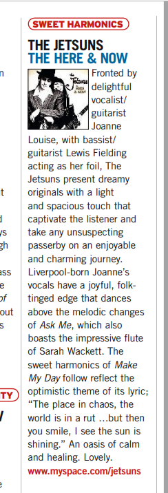 Review by Keith Ames of The Here & Now in the MU magazine spring 2008.
