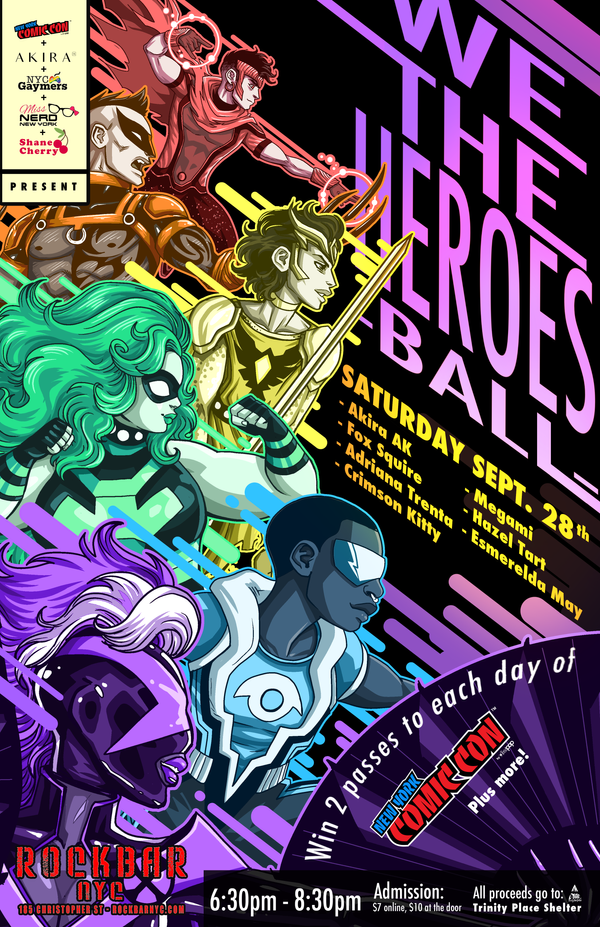 We The Heroes Ball NYC poster by Luciano Vecchio for Akira AK