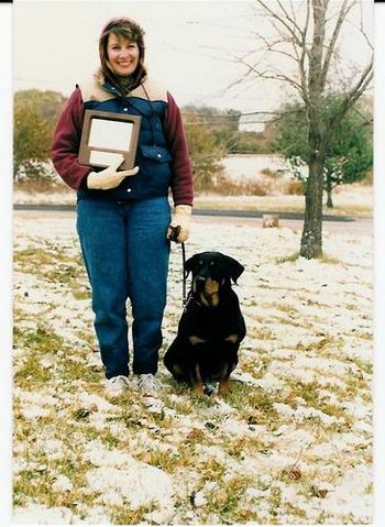 My first Rottweiler, Lola, the day she earned her TDX
