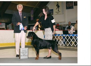 Lenny winning his first major in MN with handler Jackie Johnson.
