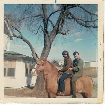 My first horse, Cinnamon. He was a wonderful horse who taught me how to ride.
