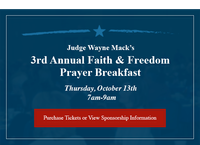 3rd Annul Judge Wayne Mack Faith & Family Prayer Breakfast 