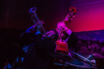 Action shot with Bassist Sam Pankey at Jazz, TX (January 3, 2017)  Photo courtesy: David Alan Kjoller
