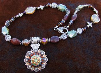 Gemstone cowgirl concho necklace $95.00 sold.

