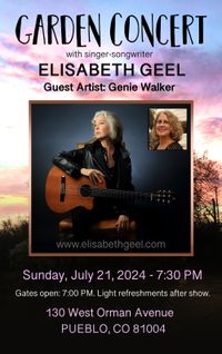 Elisabeth Geel - all acoustic, with guest vocalist Genie Walker