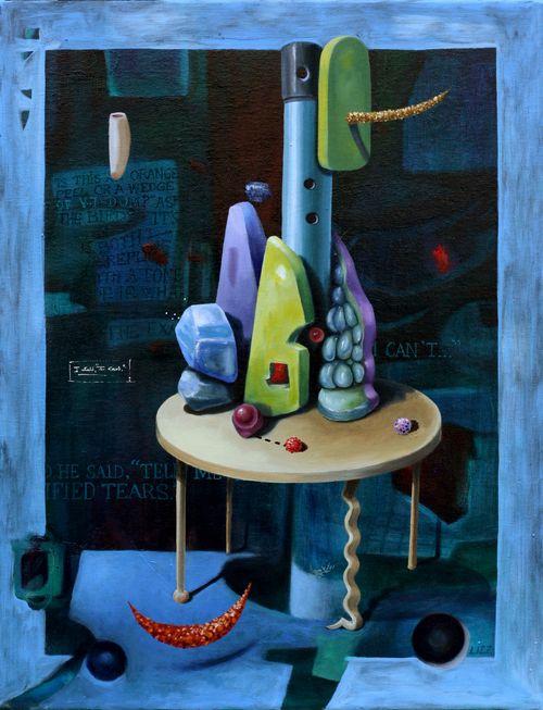 Elisabeth Geel - "For a Wedge of Wisdom" - oil on canvas - 20 x 16 in