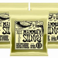 3 Packs of Ernie Ball 2214 Mammoth Slinky Electric Guitar Strings (12-62)