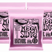 3 Packs of Ernie Ball 2213 Mega Slinky Electric Guitar Strings (10.5-48)