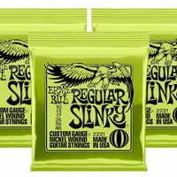 3 Packs of Ernie Ball 2221 Regular Slinky Electric Guitar Strings (10-46)