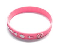 Rosary Wristband - Light Pink & White
