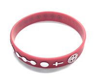 Rosary Wristband -  Maroon & White