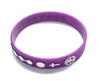Rosary Wristband -  Purple & White
