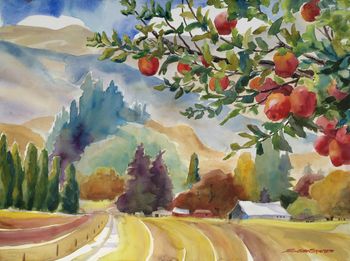Apples at Oregon Heritage Farm in the Western Oregon countryside. 30"x22" Original sold. Prints available.
