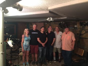 1st recording session for "Rhythm of the Road" 8-26-16 / L to R: Sue, Will Barrow. Pat Bergeson, Bob Mater, Byron House, Bil VornDick
