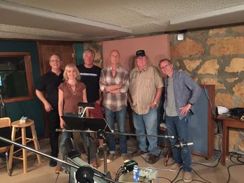 2nd recording session "Rhythm of the Road" 9-8-16 / L to R: Bob Mater, Sue, Will Barrow, Michael Rhodes, Bil VornDick, JT Corenflos
