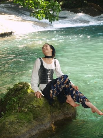 Adrielle at a State Park, the falls below this pool were incredible!
