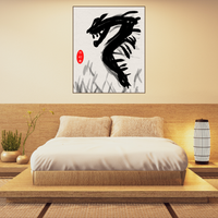 忍者アート・ドラゴン抽象芸術  墨絵風　デジタルアート  Ninja Art - Dragon Abstract - Sumi-e Style Digital Art
