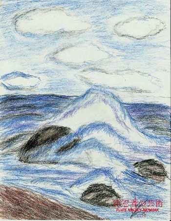色鉛筆の芸術 海景 Colored pencil art Seascape

