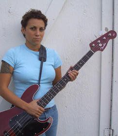 2004 Promo picture. Fender Aerodyne J Bass(red Japanese model; it only comes in black in the U.S.) Boulder, Colorado
