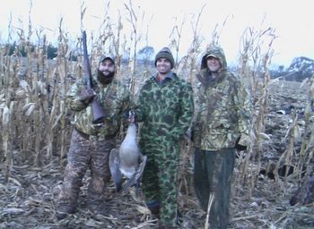 Andre's First Goose with my Buddies Back Home
