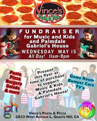 Music and Kids Fundraiser at Vince's Pasta and Pizza