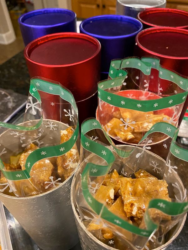 Peanut Brittle  or Walnut Brittle Gift Canister