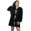 Runae Moon Skull  V-Neck Loose Fit Dress