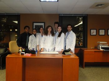 Clinic supervisor with PCOM students
