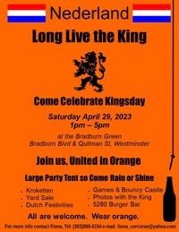 We will close at 4pm to go to the KIngsday Party